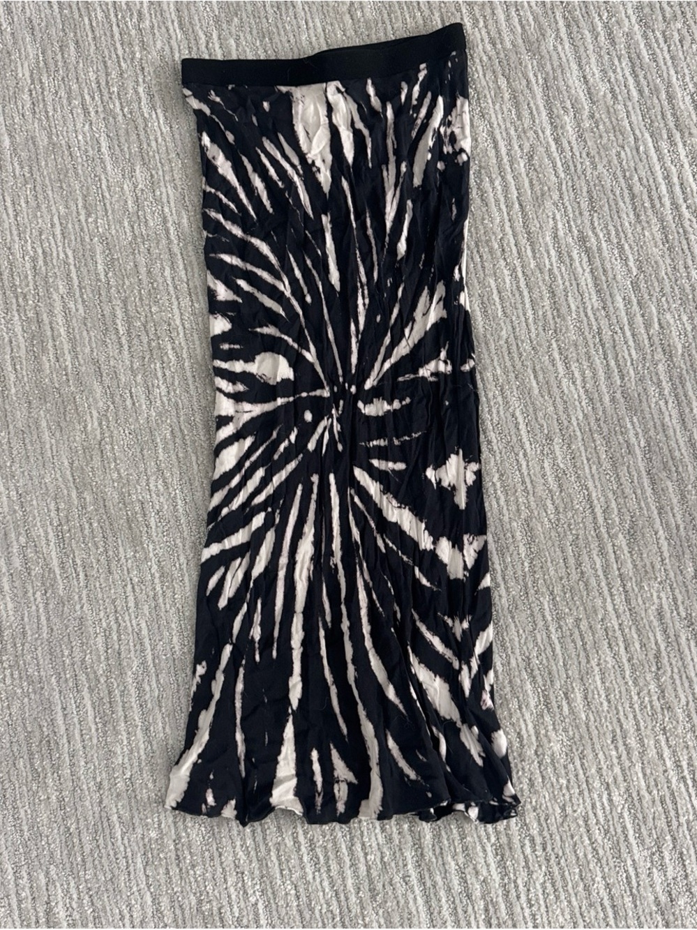 Black & White Tie-Dye Maxi Skirt
